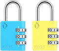 XD35 Combination Lock, 3-Digit Padlock for School Gym Sports LockerLock, Fence, Toolbox, Case, Hasp Storage (2-Pack, Blue, Yellow)