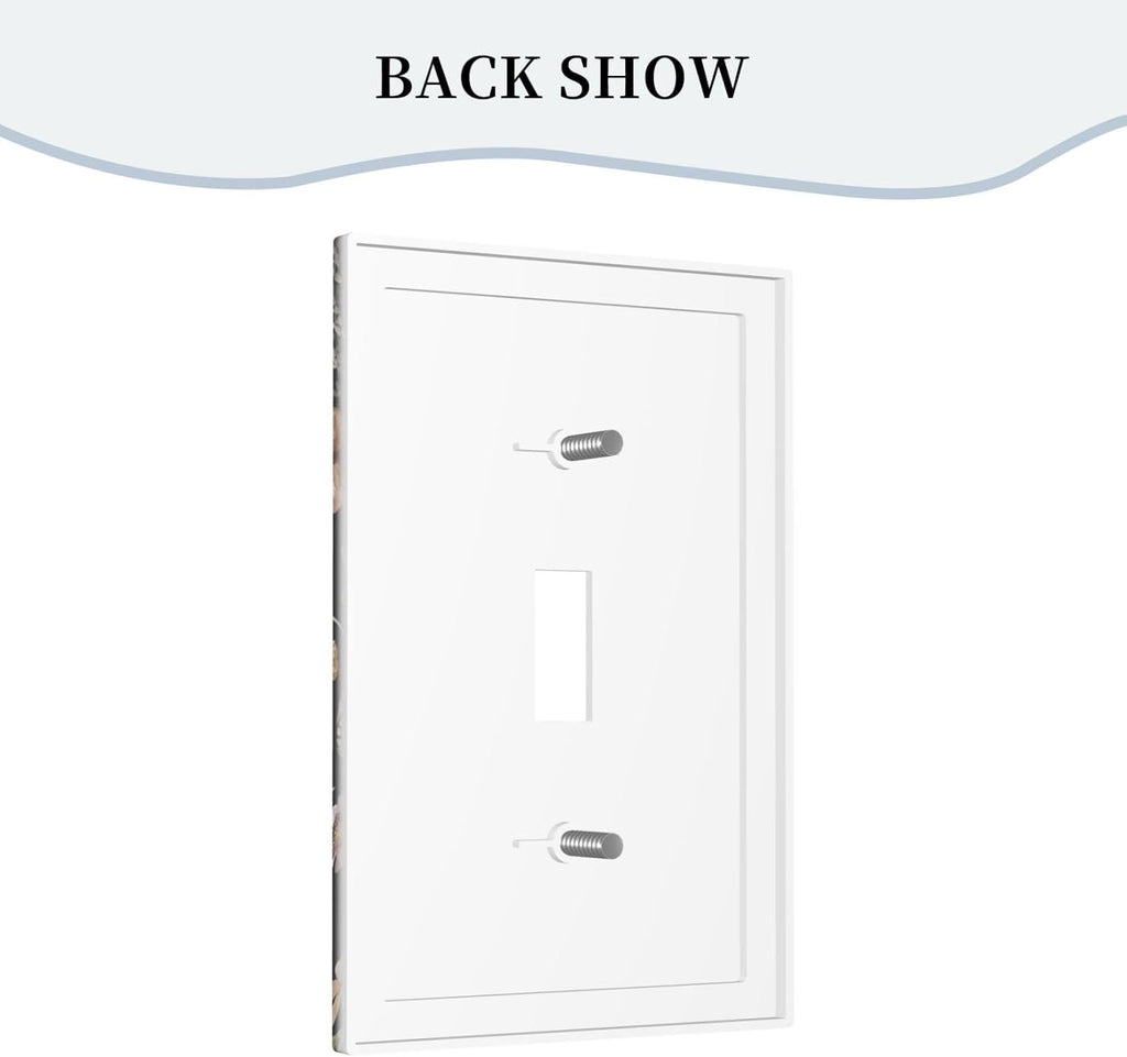 Decorative Light Switch Plate Covers Boho Black Butterfly Rustic Flower 1 Gang Light Switch Cover Plate Single Toggle Wall Plate Outlet Covers Faceplate for Bedroom Home Decor