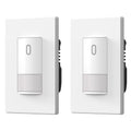 ELEGRP Matte White Single Pole Occupancy Motion Sensor Light Switch, Need Neutral Wire, 120° Sensor Coverage PIR Infrared Motion Activated, for CFL/LED/MLV/INC/HAL/Fan, UL,2 Pack