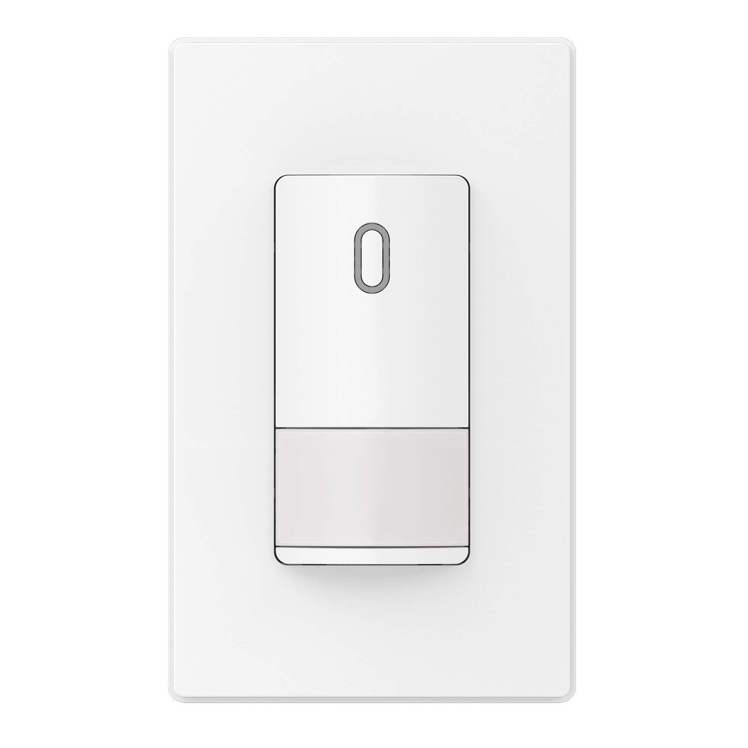 ELEGRP Single Pole Occupancy Motion Sensor Light Switch, Need Grounding Wire No Neutral Wire, 120° Sensor Coverage PIR Infrared Motion Activated, for CFL/LED/Incandescent Bulb, UL,1 Pack, Matte White