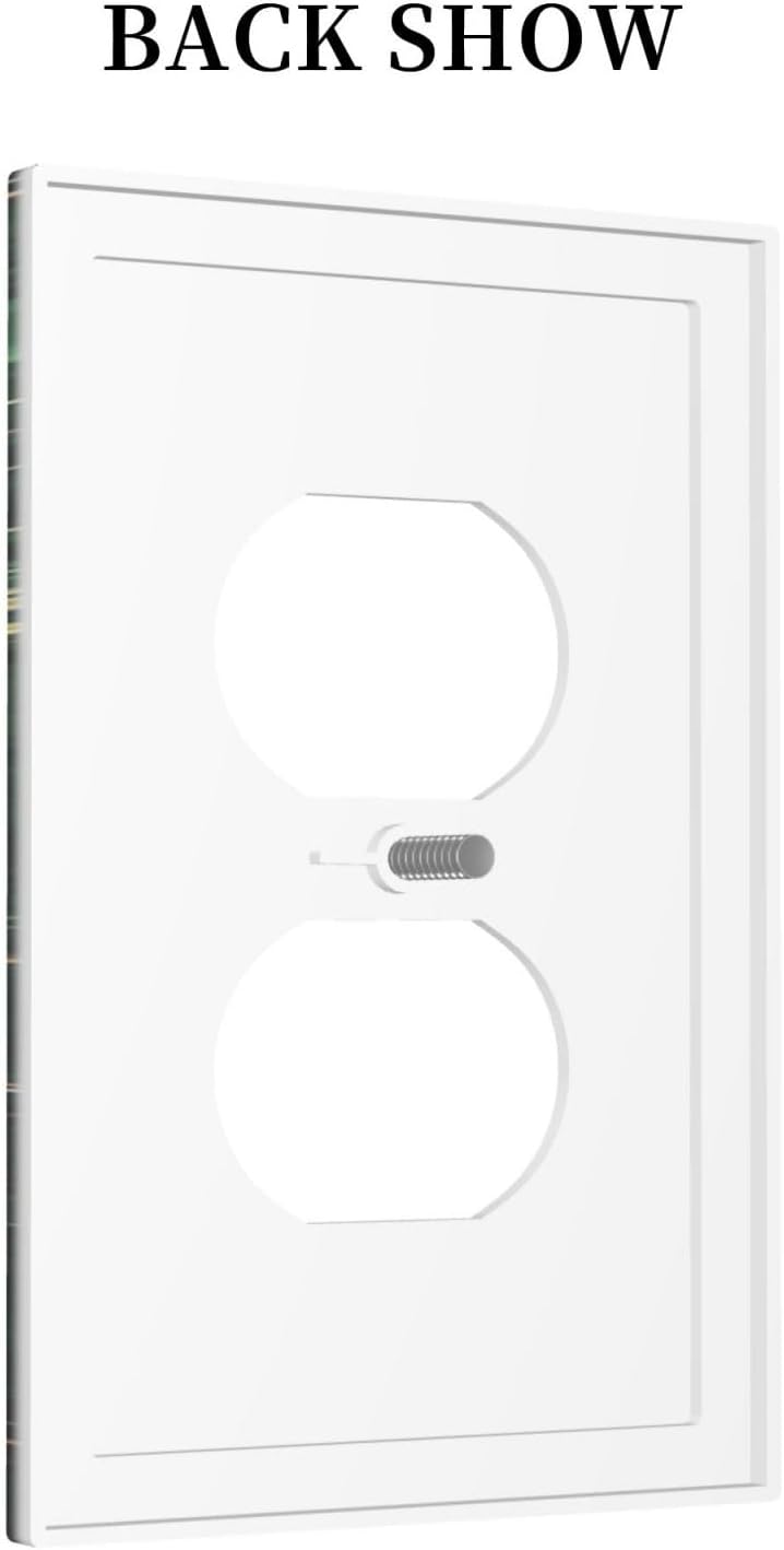 Green/Gold Modern Abstract Luxury Marble 1 Gang Duplex Receptacle Switch Wall Plate Decorative Switchplate Outlet Covers Electrical Plug Cover Faceplate for Bathroom Home Decor 5 X 3 IN