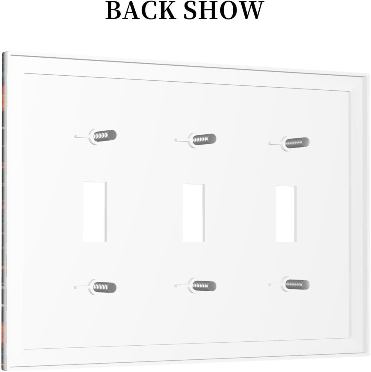 Light Switch Covers Boho Colorful Mandala 3 Gang Wall Plates Triple Toggle Outlet Cover Decorative Switchplates Electrical Panel Cover for Kitchen Living Room 4.8 X 6.7 IN