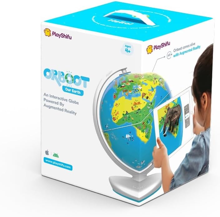 PlayShifu Globe for Children – Orboot Earth: Interactive Kids Globe with 1000+ Facts on Animals, Places & Monuments | Tech-Powered Learning Toy & STEM Gift for Kids Ages 4–10