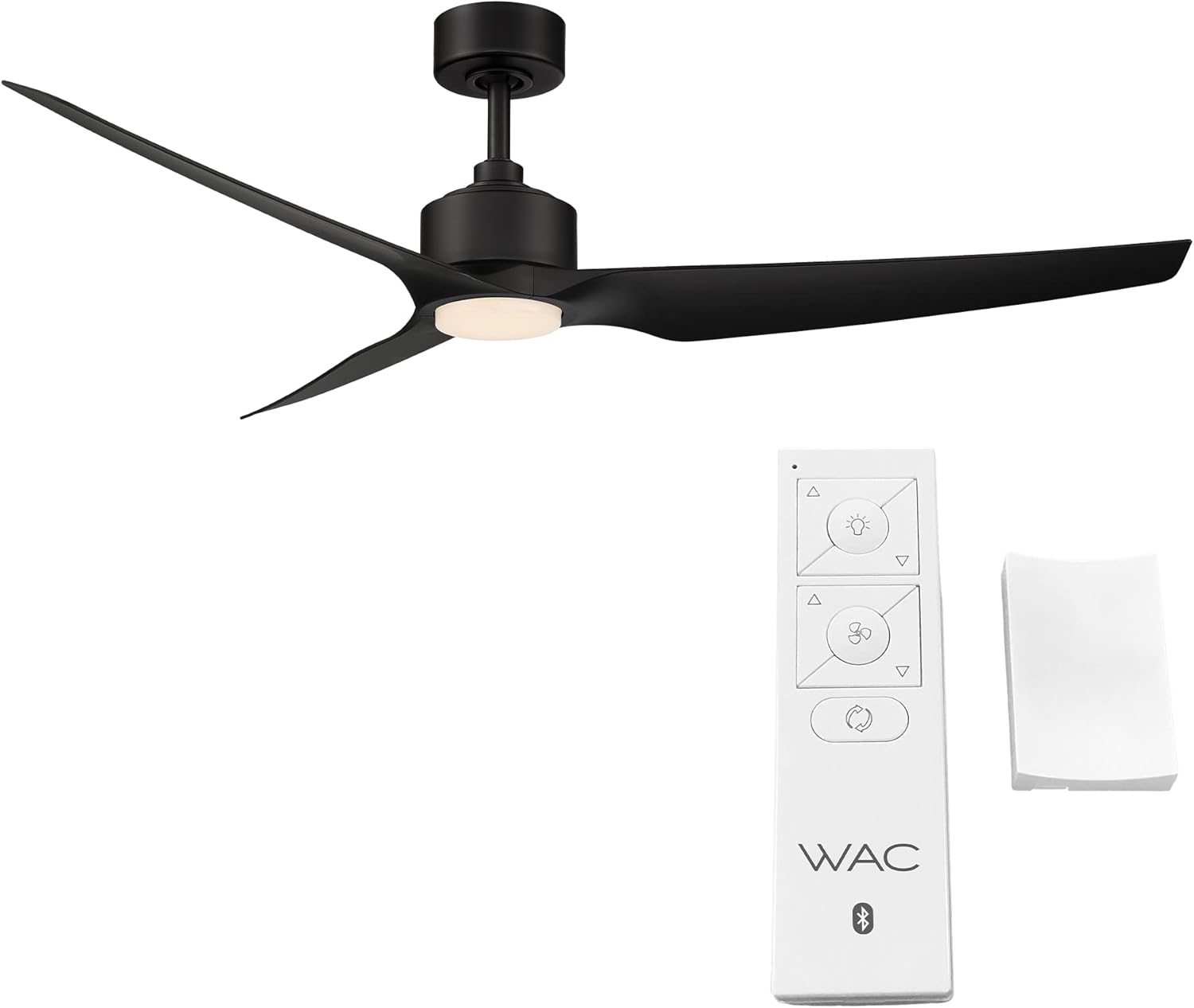 WAC F-056L-MB Stella 60" Outdoor Ceiling Fan with Lights and Remote Control, Matte Black