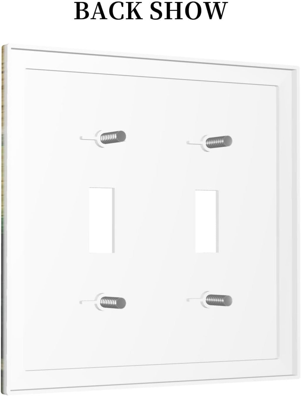 Decorative Switch Plate Covers Vintage Style Cat City Stamp 2 Gang Double Toggle Light Switch Cover Plate Electrical Wall Plate Outlet Cover for Bedroom Home Decor