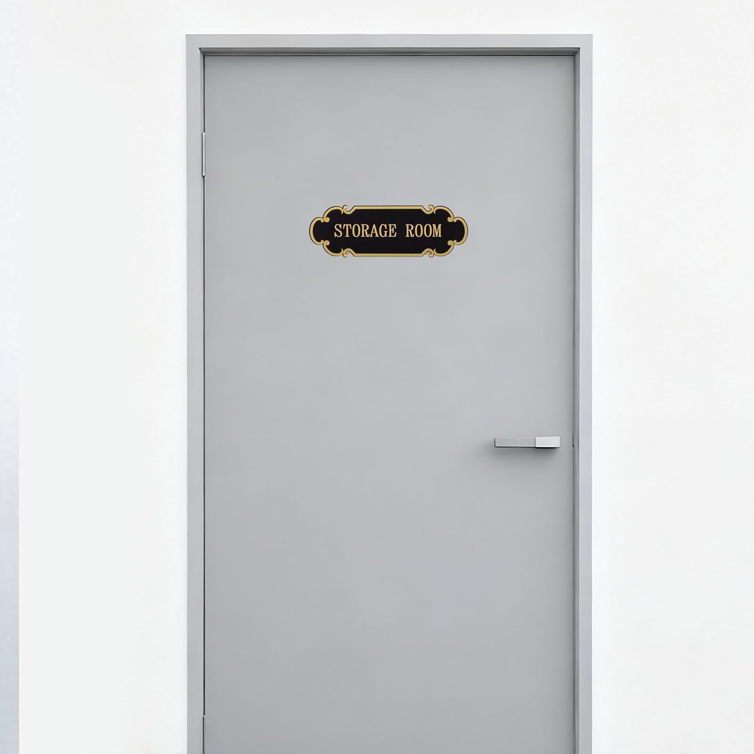 9x3 Inch Storage Room Sign Acrylic Self-adhesive Door Wall Signage for Home and Business (Black & Gold)