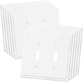 2-Gang Modern Edge Decorative Wall Plate Cover Switch Outlet Double Toggle Electrical Faceplate for Light Switches, Smart Switch, GFCI, Dimmers, Receptacle, USB Outlet (10 Pack, Double Toggle)