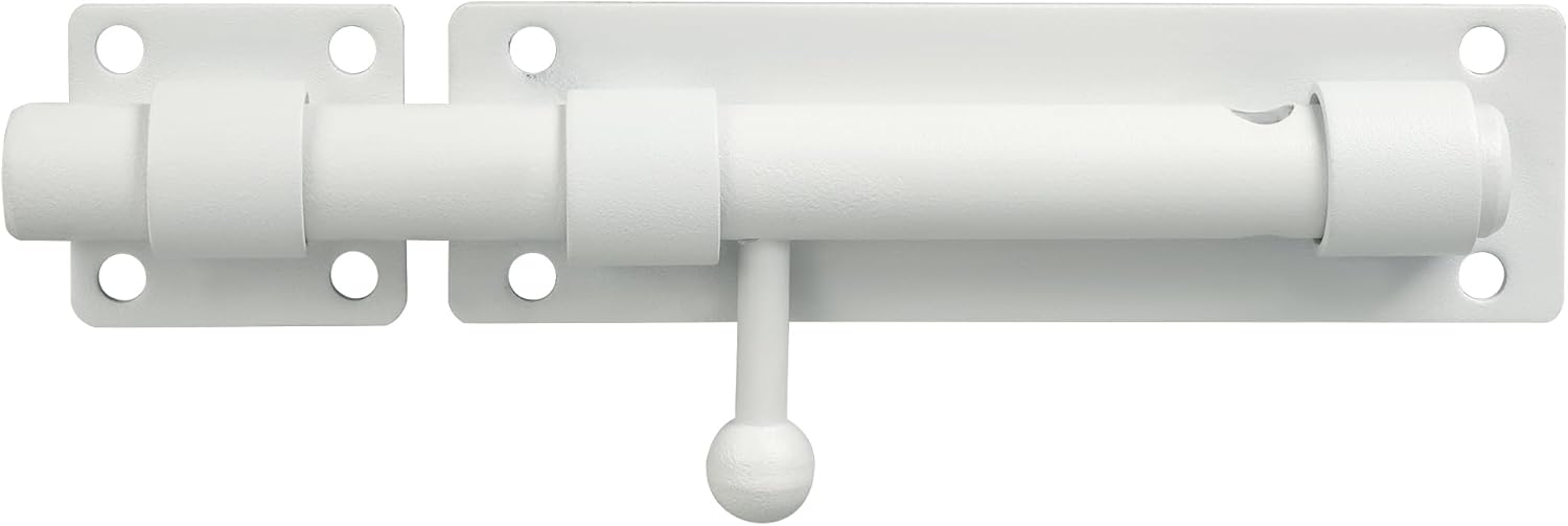 Alise 8 inch Barrel Bolt Latch,Slide Bolt Latch,Heavy Duty Solid SUS304 Stainless Steel Slide Lock for Wooden Fence,Barn Door,Interior or Outdoor Door White