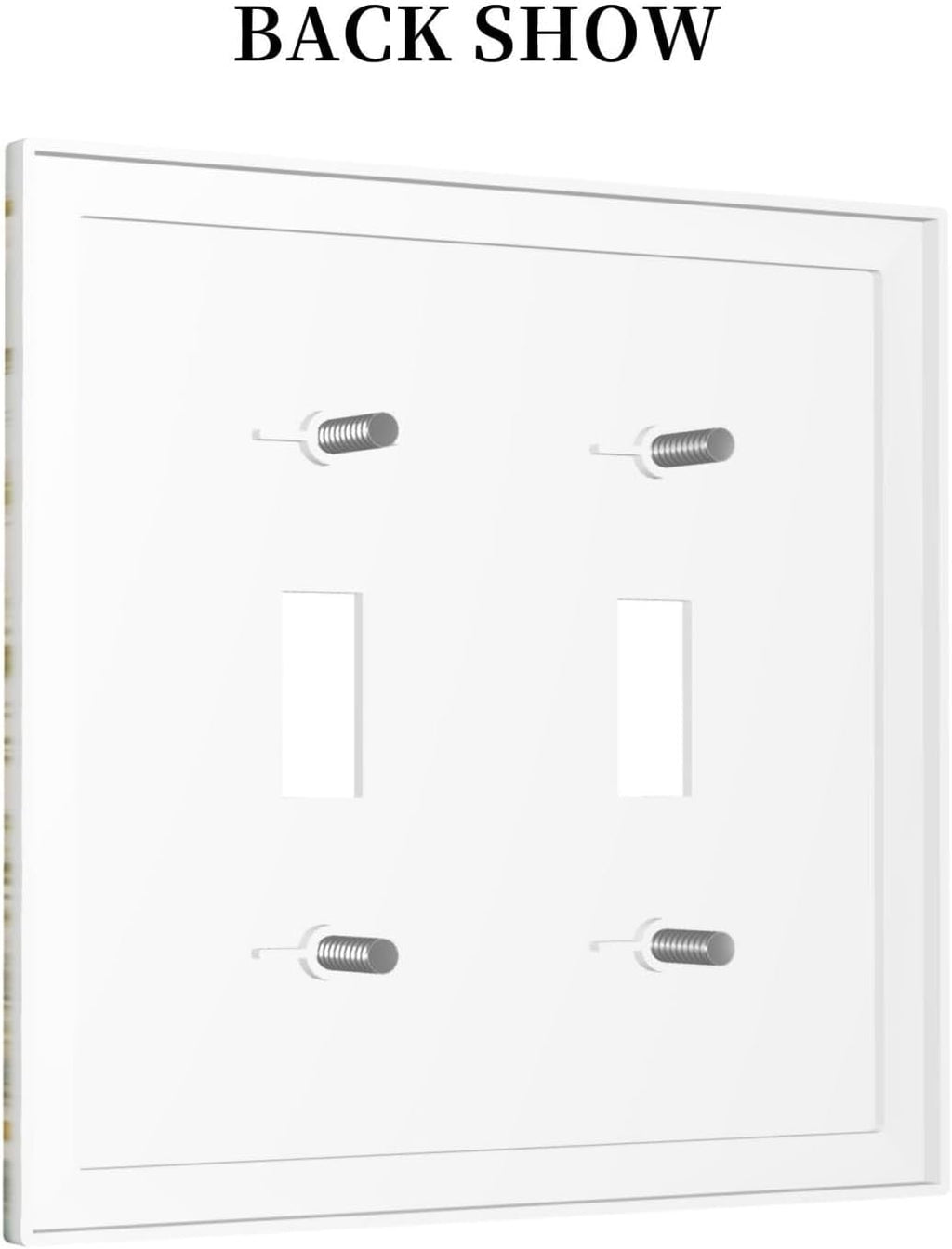 White Wildflowers Daisy Vintage Floral Decorative Switch Plates 2 Gang Double Toggle Outlet Light Switch Cover Wall Plate Electrical Faceplate for Bed Room Living Room Decor