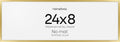 Homeforia 8x24 Panoramic Frame Gold, High End Metal 8 x 24 Picture Frames without Mat, 24x8 Hanging Gold Poster Frames for Wall, 8 by 24 inches Display Photo Frames, Tempered Glass, Wall Kit, Set of 1
