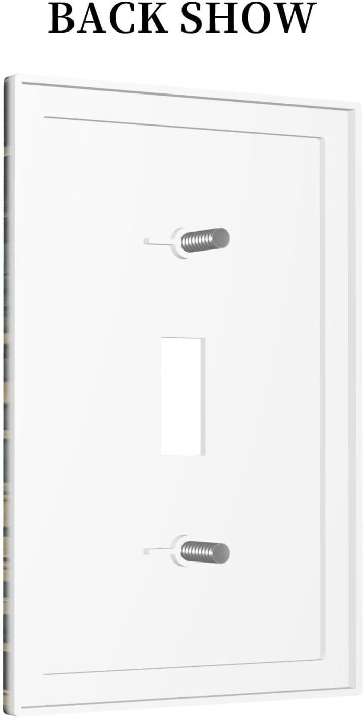 Decorative Light Switch Cover Botanical Fern Green Leaf Forest 1 Gang Single Toggle Device Electrical Faceplate Switchplates Decorator Outlet Wall Plate For Bed Room Home Decor