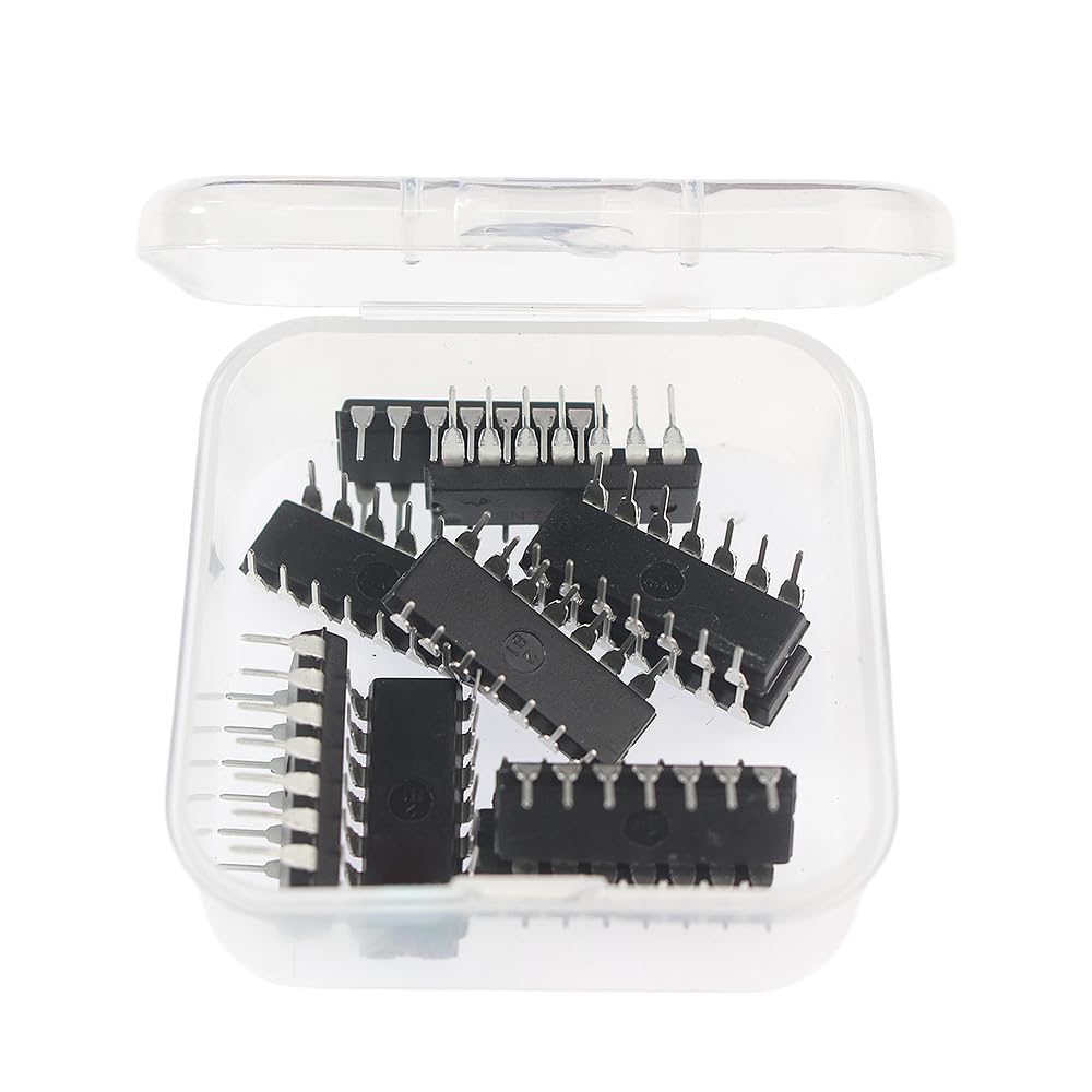 50Pcs 5 Values 74LSxx Series Logic IC Assortment Kit - IC Socket - 74LS00 74LS02 74LS04 74LS08 74LS32 IC Chip