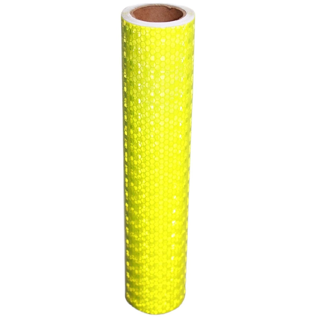 Fluorescent Yellow Reflective Tape 12 inch, Outdoor Waterproof High Visibility Warning Safety Industrial Marking Tape (11 feet)