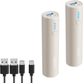 Portable Charger, 5000mAh Mini Power Bank, S03 2-Pack Pocket Size Fast Charging USB-C (in&Out) Compatible with iPhone Series, Android Phone and More,Purple