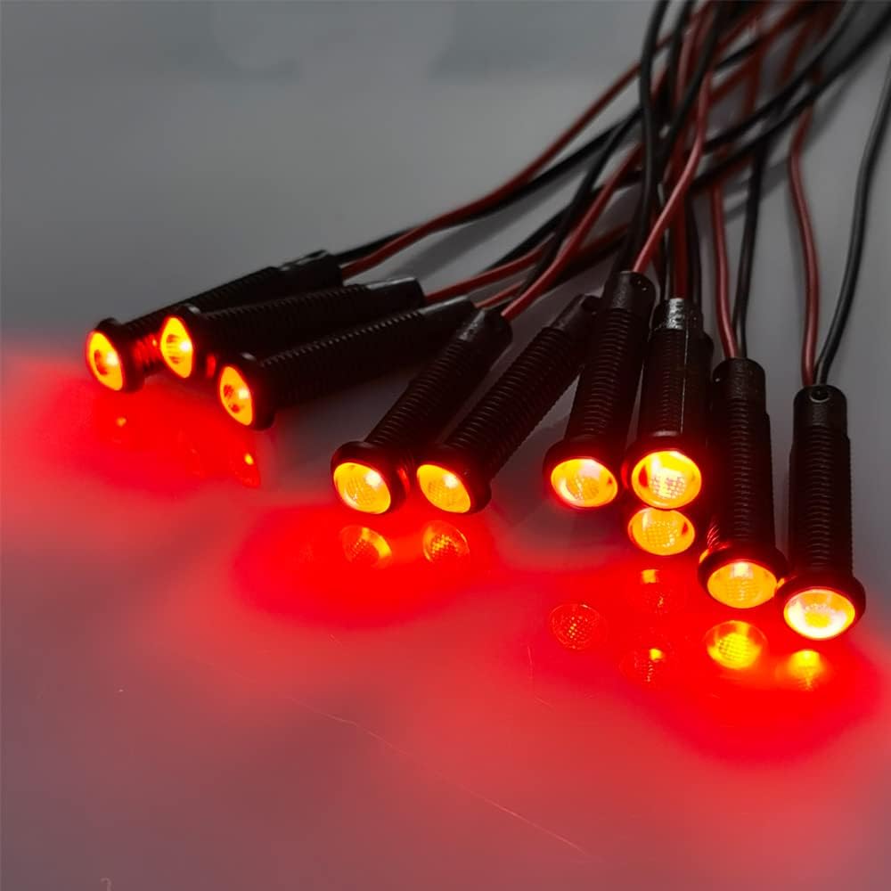 10pcs LED Plastic Indicator Pilot Light 110VAC Mounting Hole Size 6mm(Red)