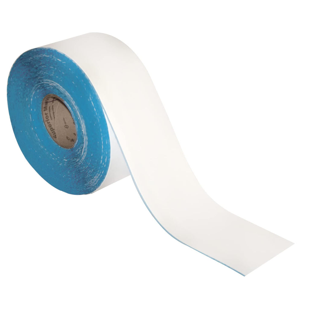 SmartSign White 4 inch x 100 feet Floor Marking Tape, 32 mil Vinyl Floor Tape, Superior Mark Industrial Use Safety Tape with Beveled Edges, Strong Adhesive, for Gym/Warehouse/Courts