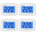 4 Pcs AC 80-300V LCD Digital Voltmeter Plug in Volt Meter Flat US Plug Voltage Test Monitor AC 110V 220V Voltage Meter for Household Plug into Outlet to Measure Voltage
