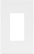 LIDER Matte Finish Decorator Switch Cover, Screwless Wall Plate, Mid-Size 1-Gang 4.88" x 3.11", Unbreakable Polycarbonate Thermoplastic, UL Listed, LSWP-31M-W, White