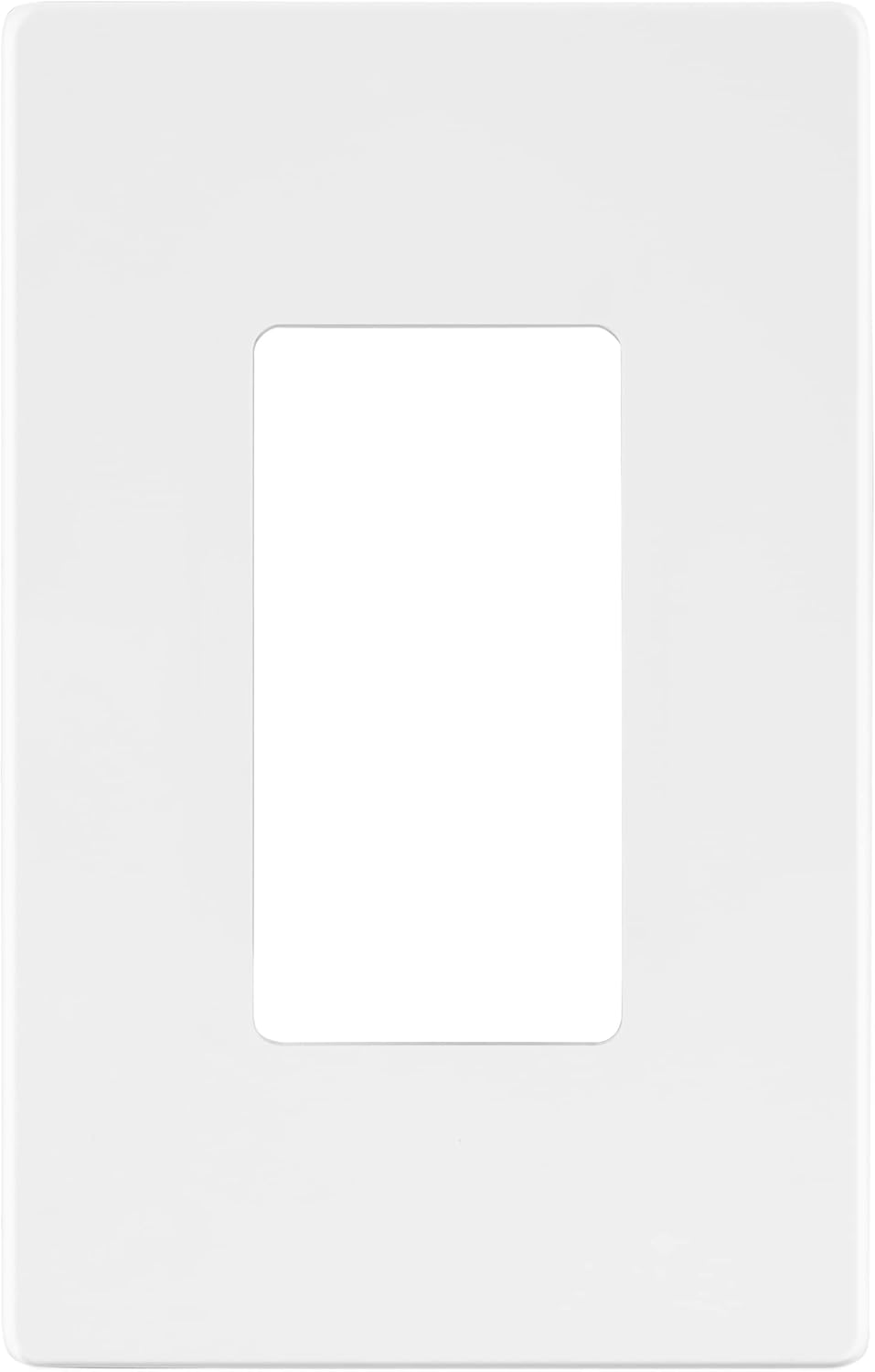 LIDER Matte Finish Decorator Switch Cover, Screwless Wall Plate, Mid-Size 1-Gang 4.88" x 3.11", Unbreakable Polycarbonate Thermoplastic, UL Listed, LSWP-31M-W, White