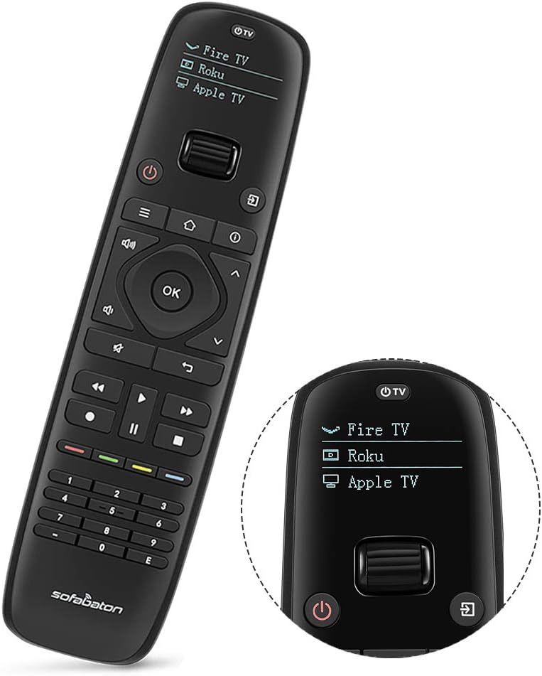 SofaBaton U1 Universal Remote with OLED Display and Smartphone APP, All in One Universal Remote Control for up to 15 Entertainment Devices, Compatible with Smart TVs/DVD/STB/Projector so on
