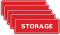 Standard STORAGE Door/Wall Sign -Red - Large (5 Pack)