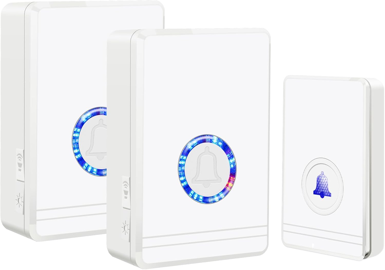 Greencycle Wireless Doorbell, Easy Installation, Plug and Play, 48 Ringtones, 5 Adjustable Volume, Loud Enough, 100FT-1300FT, IP66 Waterproof, Doorbell for Home,Classroom(1 Button +2 Receivers)
