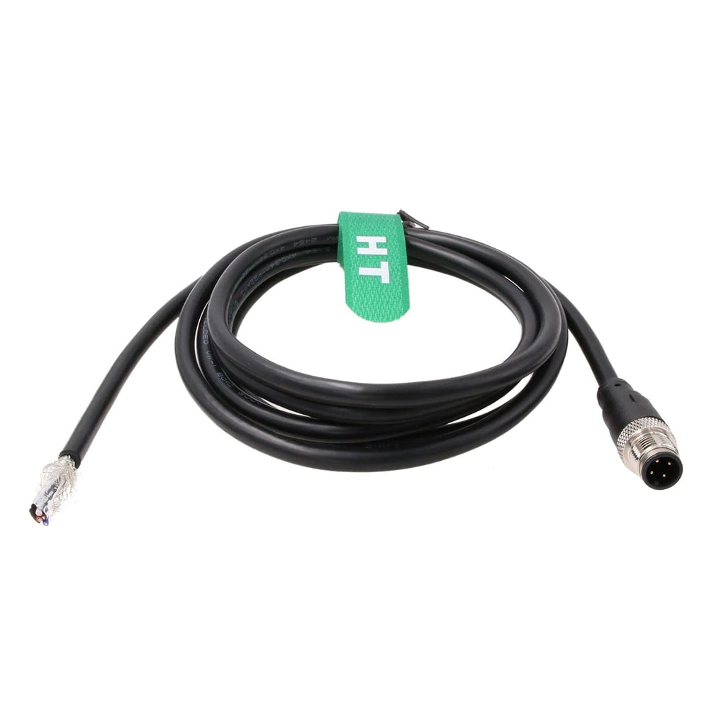 M12 A Code 4 pin Male Cable to Open Wire for Industrial Sensor Encoder Actuator Automation Device Network IO Link Profibus Power Data, Shield 30m