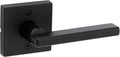 Kwikset Halifax Dummy Door Handle, Single Sided Lever for Closets, French Double Doors, and Pantry, Matte Black Non-Turning Reversible Interior Push/Pull Lever, with Microban Protection