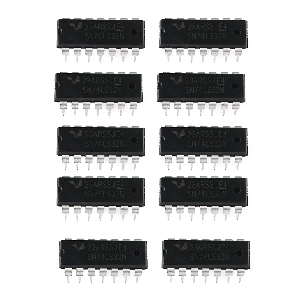 50Pcs 5 Values 74LSxx Series Logic IC Assortment Kit - IC Socket - 74LS00 74LS02 74LS04 74LS08 74LS32 IC Chip