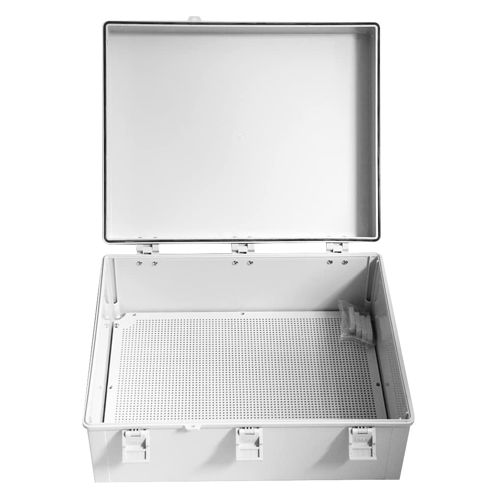 Co. 7.9" x 11.8" x 6.3" ABS Waterproof IP67 Hinged Electronics Box with Mounting Plate, Bracket, Project Box (4 Pack)