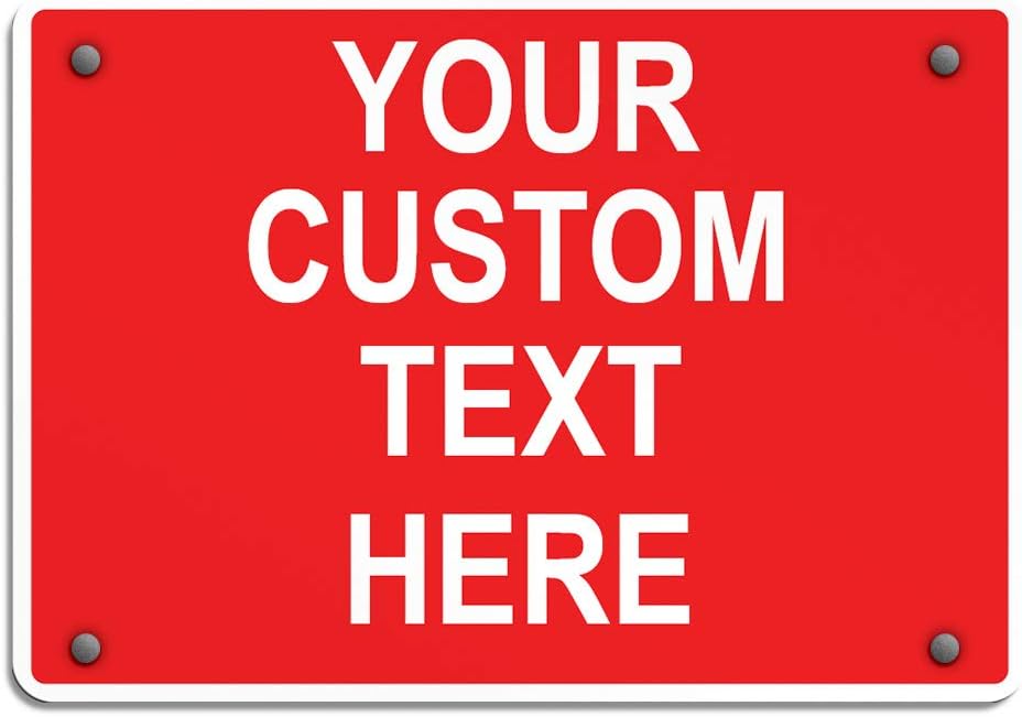 Aluminum Weatherproof Metal Sign Multiple Sizes Custom Personalized Text Here Red White Danger Horizontal Street Signs 10x7Inches