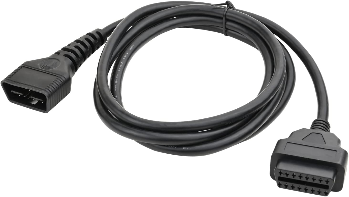 iKKEGOL Full 16 Pin OBD2 OBD II Male to Female Extension Cable Cord Diagnostic Tool Adapter for Auto Car Vehicle Truck 24V All OBD2 Port Plug Connector 24AWG (1M/3.3FT)