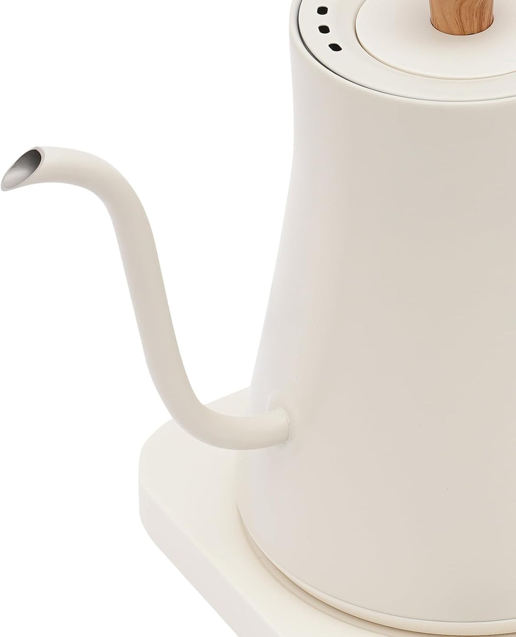 Electric Gooseneck Kettle, 0.9L 1200W Stainless Steel Kettle with ±1°F Precision Temperature Control, Adjustable Keep Warm & LED Display, Ideal for Pour Over Coffee and Tea (White)