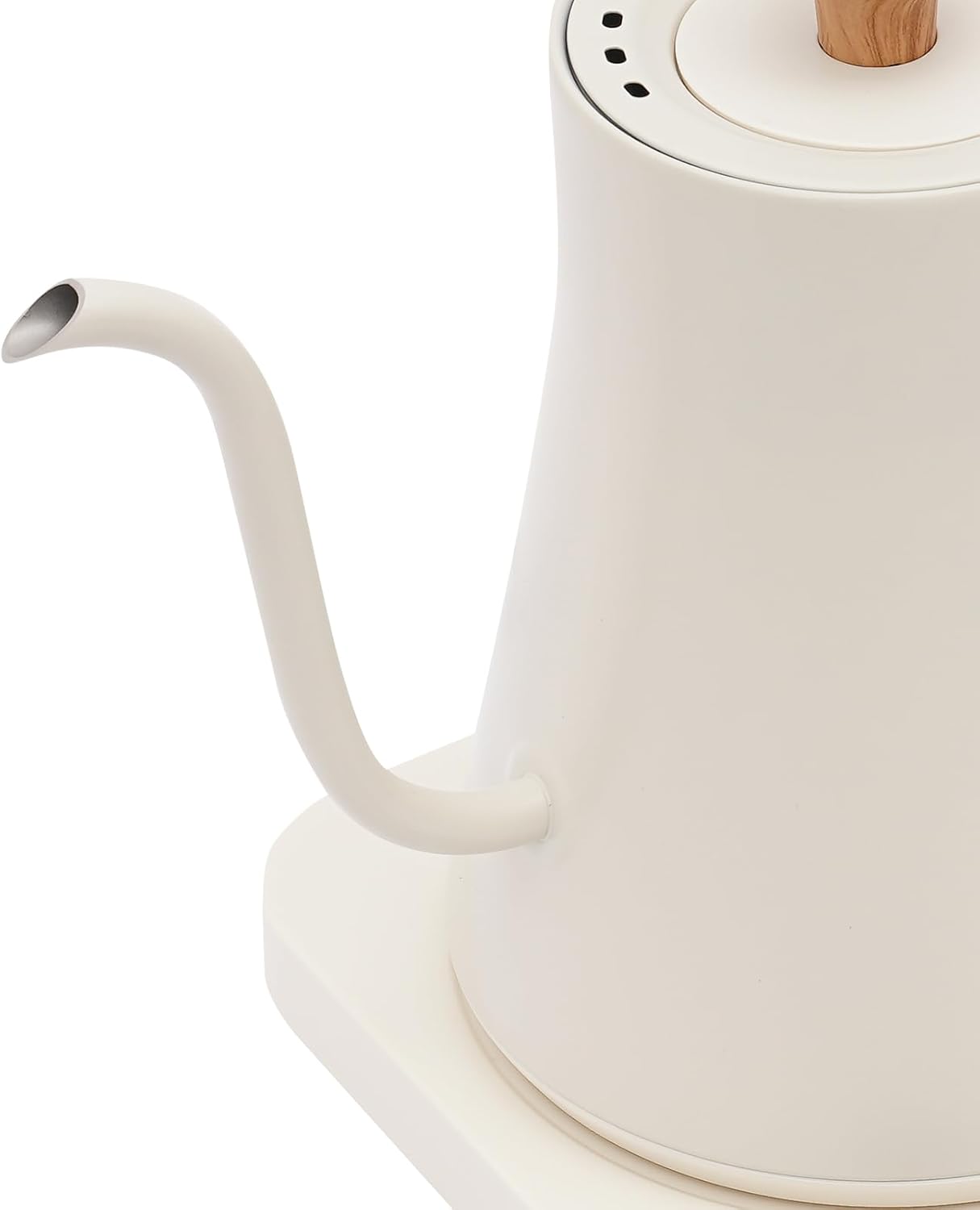 Electric Gooseneck Kettle, 0.9L 1200W Stainless Steel Kettle with ±1°F Precision Temperature Control, Adjustable Keep Warm & LED Display, Ideal for Pour Over Coffee and Tea (White)