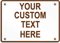 Aluminum Weatherproof Metal Sign Multiple Sizes Custom Personalized Text Here White Brown Recreational Horizontal Street Signs 24x18Inches