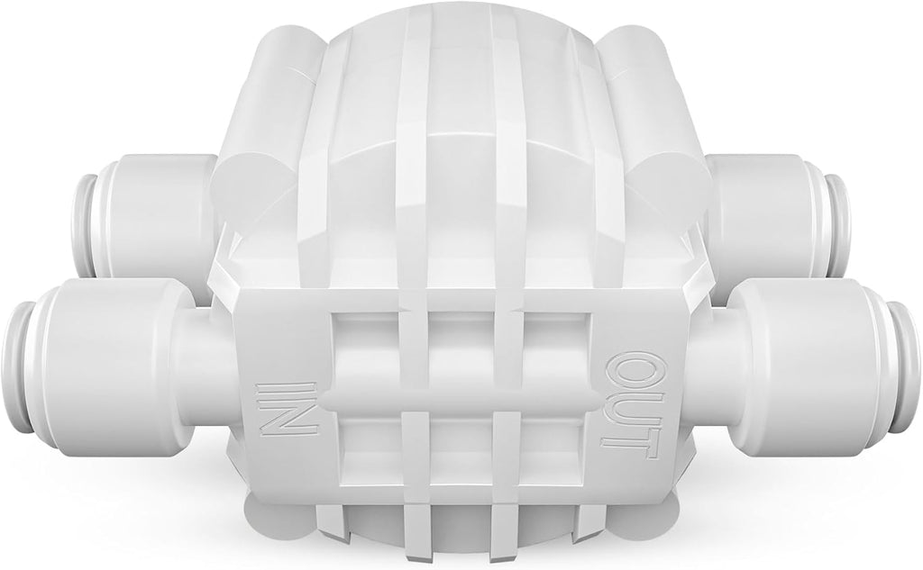 WECO Automatic Shut Off Valve Quick Connect for Reverse Osmosis Water Systems - ¼ Inch Ports Valve for Water Purification Systems