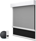 ZSTARR Motorized Day and Night Dual Smart Blind for Window with Valance Rechargeable Motor,Blackout Roller Shade Custom Size,with Valance Suitable for Home,Office (Full Blackout Black)