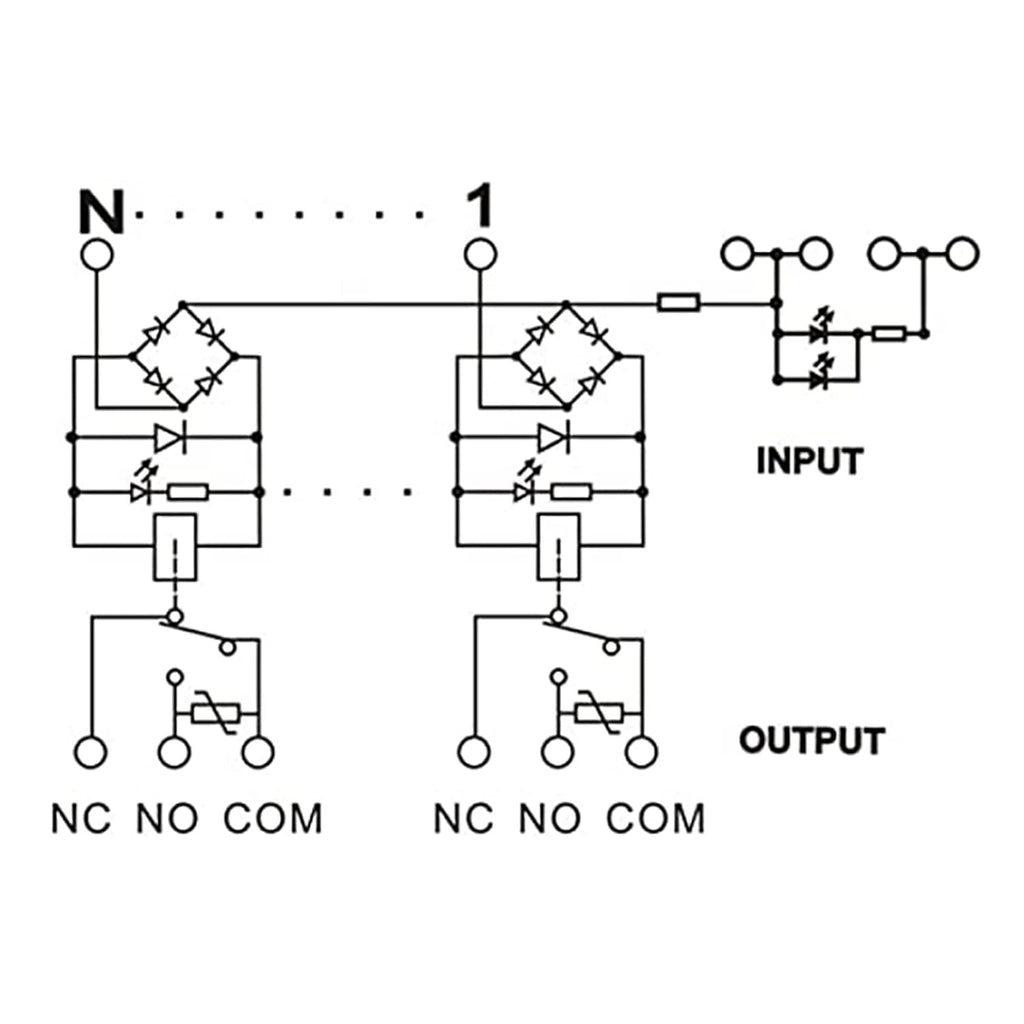 Relay Board, Relay Module 4 Channel 1 SPDT DIN Rail Mount 24V DC/AC, Interface Board(FY-T734C-D24)