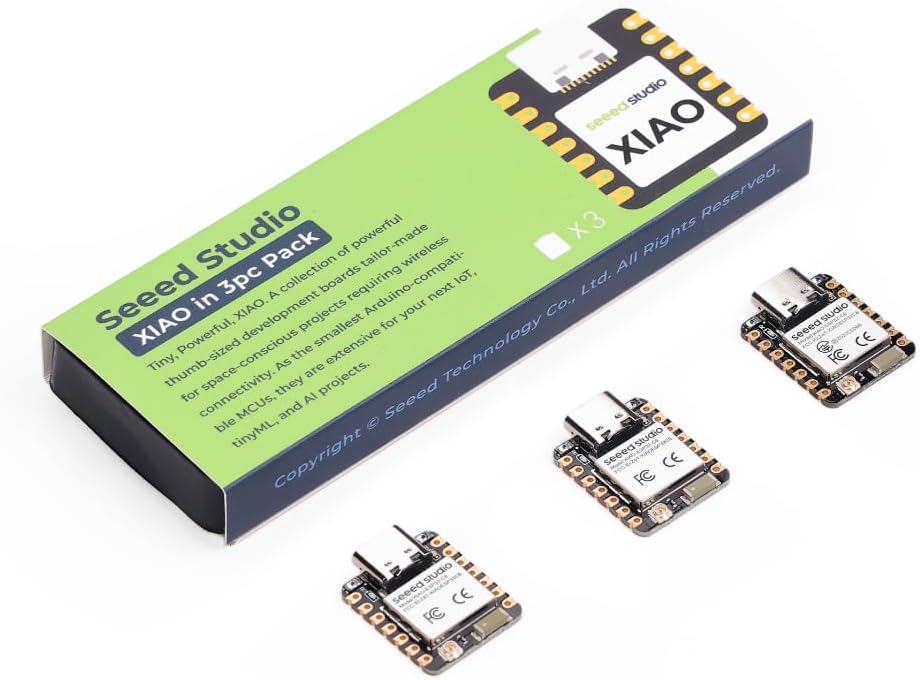 XIAO ESP32C6 3PCS Pack - 2.4GHz Wi-Fi 6, BLE 5.0, Zigbee, Matter, Thread, onboard Antenna and External Antenna Interface
