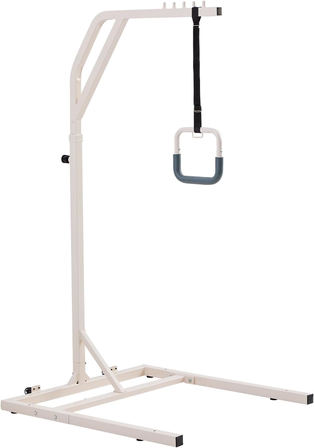 VEVOR Trapeze Bar for Bed Mobility, Height-Adjustable Free Standing Trapeze Bar with 2 Wheels, 300LBS Capacity Bed Pull Up Assist for Elderly Disabled, Ideal for Hospital, Nursing Home & Home Care