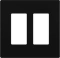 LIDER Matte Finish Double Decorator Switch Cover, Screwless Wall Plate, Mid-Size 2-Gang 4.88" x 4.92", Polycarbonate Thermoplastic, UL Listed, LSWP-32M-BK, Black