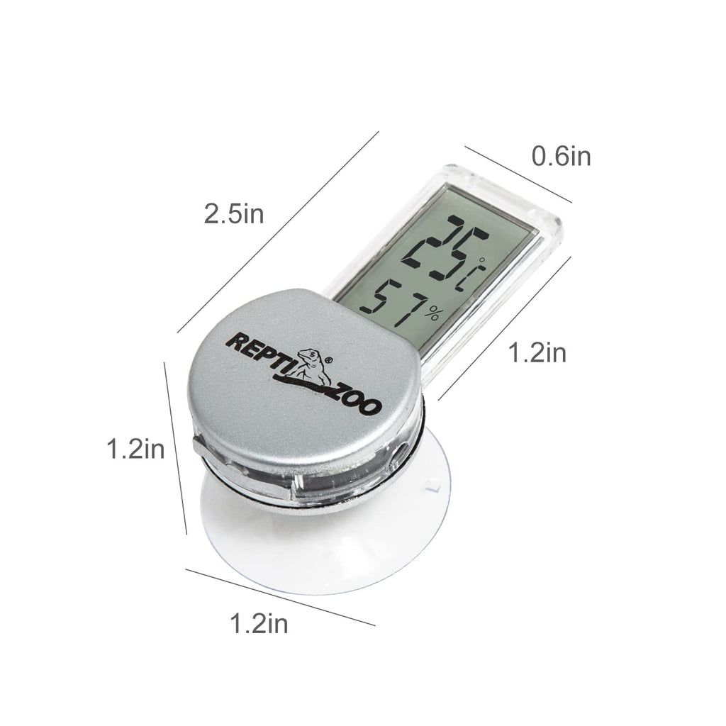REPTI ZOO Reptile Thermometer Hygrometer with Suction Cup, Digital Thermometer Hygrometer for Reptile Rearing Box Terrarium Tank Bearded Dragon, Temperature & Humidity Gauge Fahrenheit (℉)