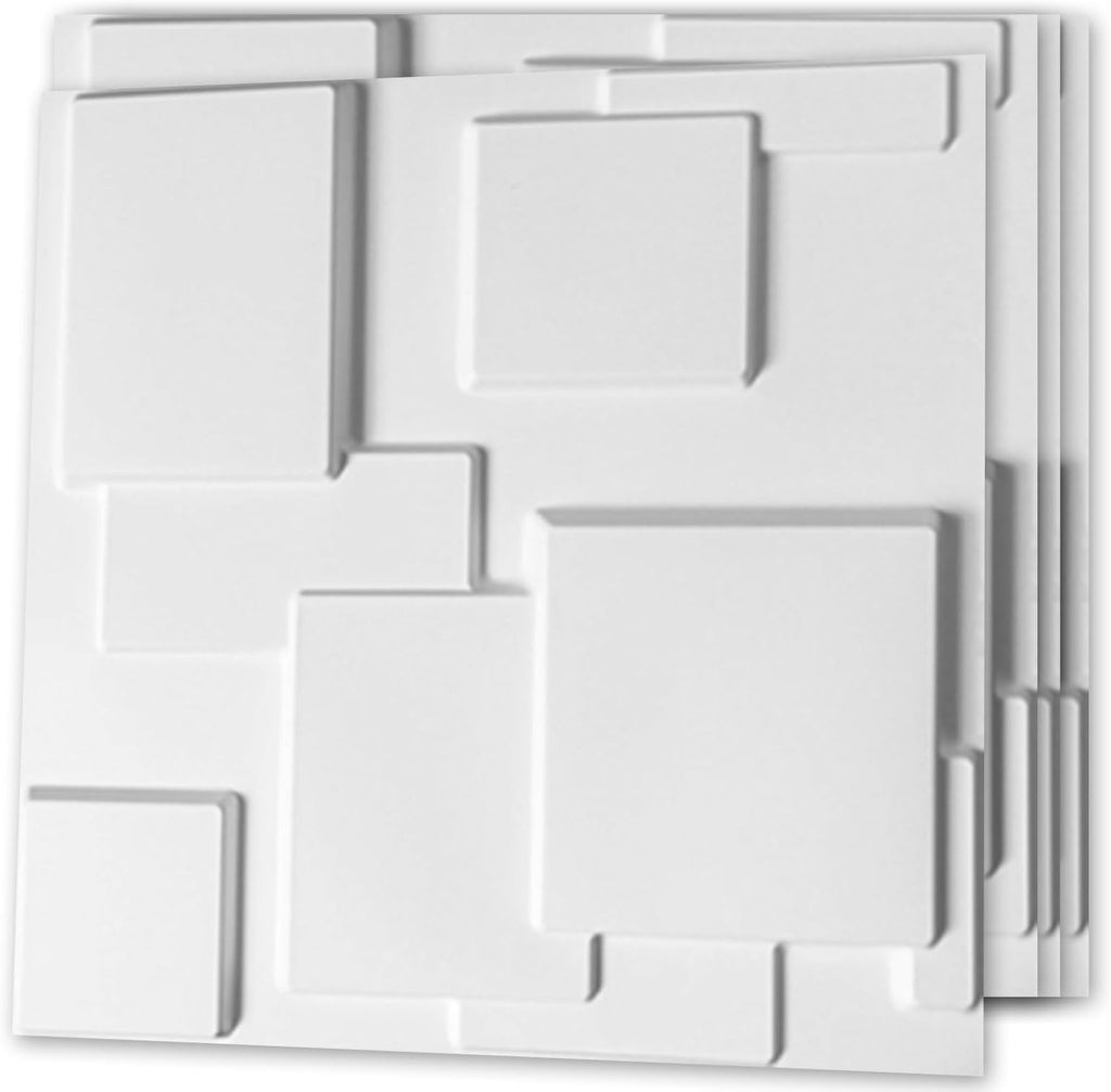 Art3d Decorative 3D Wall Panel, 32 Sq.FT PVC Interior Wall Decor for Living Room, Bedroom, Lobby, Office, Shopping Mall, White