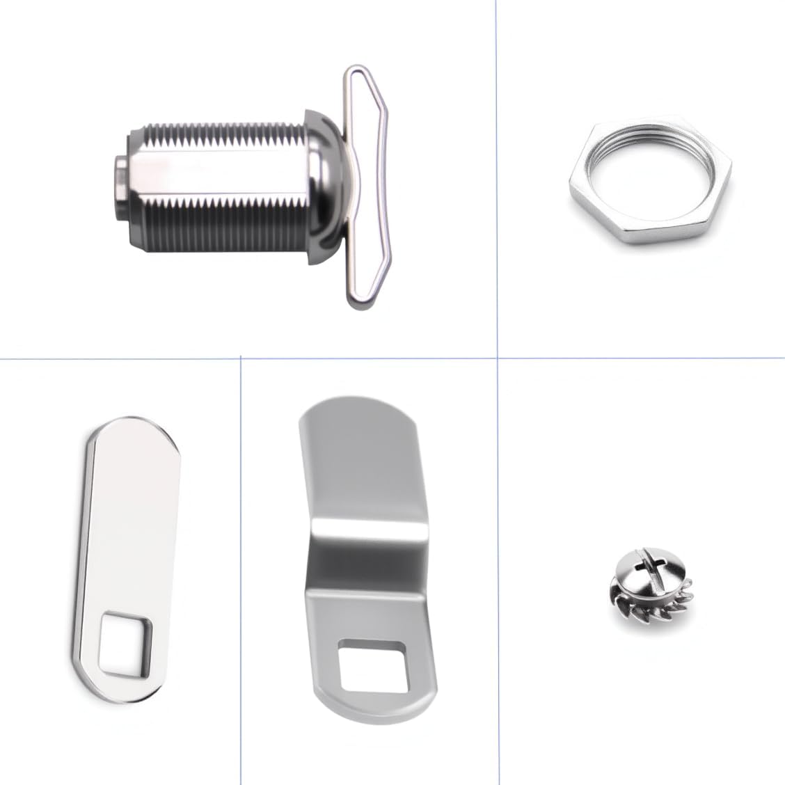 1" Thumb Operated Offset Cam Lock, RV Compartment Latch, Non-Locking Thumb Turn, for RV Compartment Camper Storage Door (6 Pack)