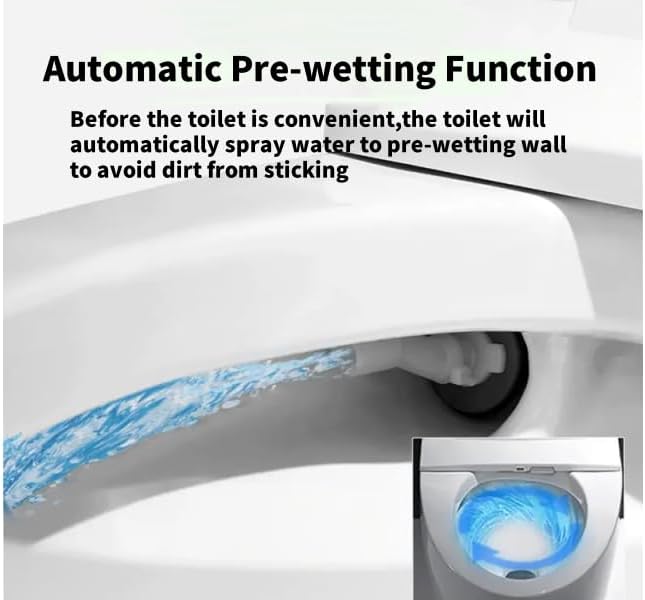 TDH Smart Toilet, Tankless Toilets with Foot Sensor Operation, Heated ToiletSeat with Warm Water Sprayer and Dryer, LED Display with Fahrenheit, Round Toilet Seat