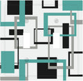 Geometric Turquoise Black Gray Modern Abstract Boho Decorative Switch Plates 2 Gang Double Toggle Outlet Light Switch Cover Wall Plate Electrical Faceplate for Office Nursery Decor