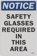 Stay Safe with our OSHA Compliant Safety Glasses Required Sign - 15"x10", 1mm Aluminum, Essential Workplace Hazard Warning