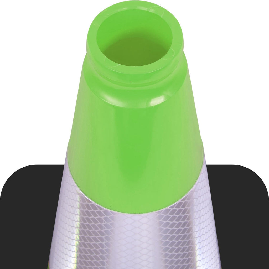 6 Pack 18" Inch Green PVC Traffic Cones with Heavy-Duty Base, High-Visibility All-Weather Safety Cones for Road Construction, Parking Lot, and Garage Use (6, Green, 18" Medium)