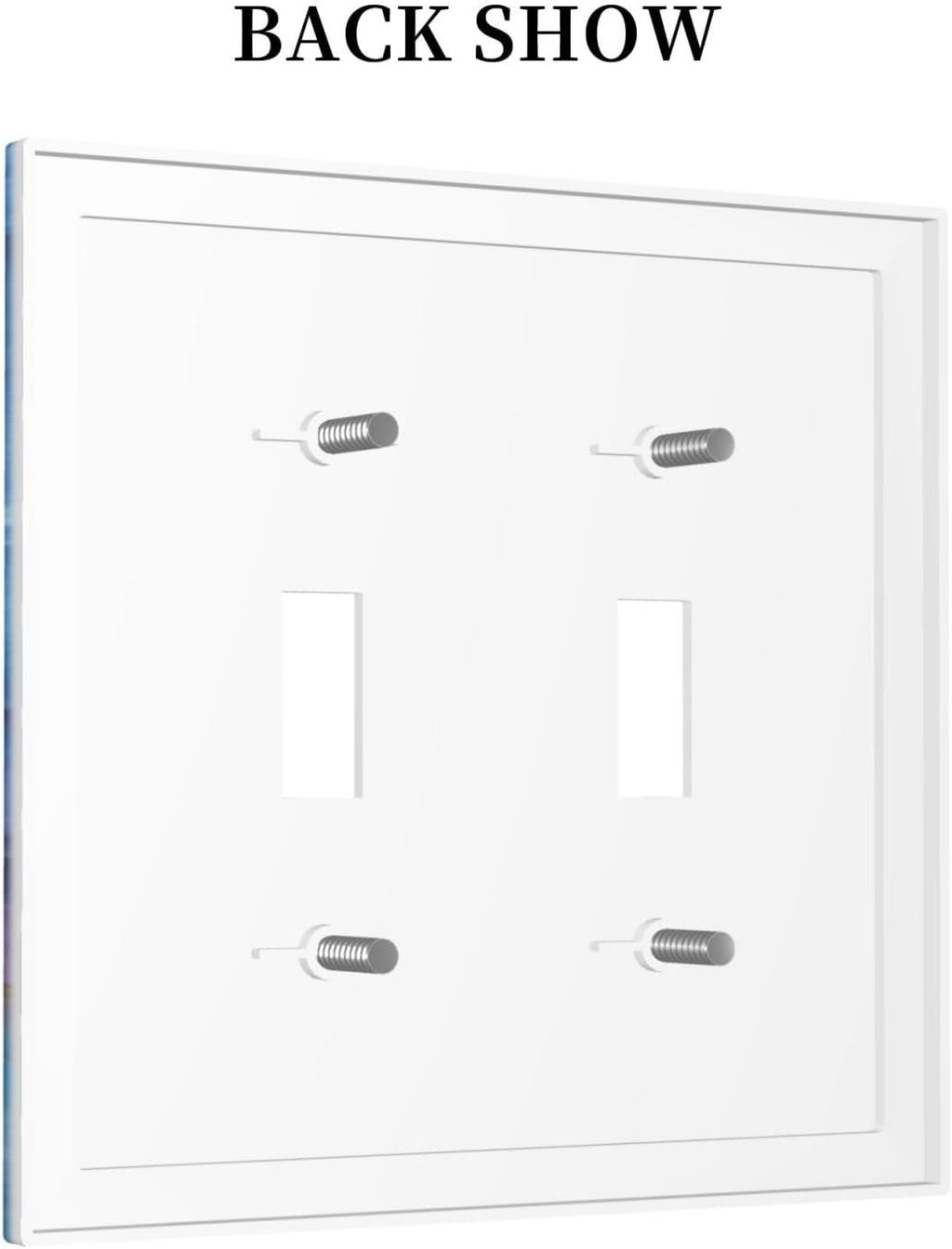 Decorative Light Switch Plate Covers Abstract Blue Purple Gold Marble Texture 2 Gang Light Switch Cover Plate Unique Double Toggle Wall Plate Outlet Covers Faceplate for Bathroon K Decor