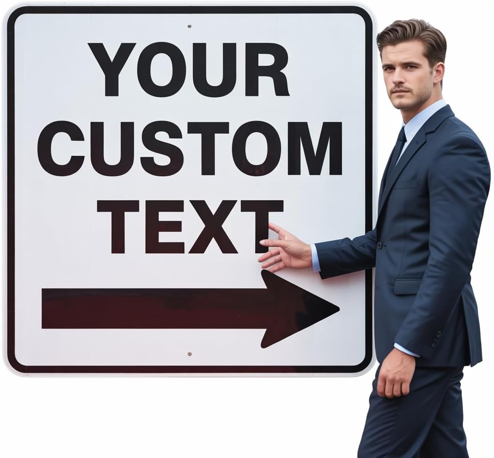 Custom Aluminum Signs – Personalized Weatherproof Metal Signs for Indoor & Outdoor Use – Multiple Sizes – Add Text/Logo – Optional Reflective & Double-Sided Printing – for Home, Business, Hazard, Garden, Door & Commercial Use (square, 36x36inch)